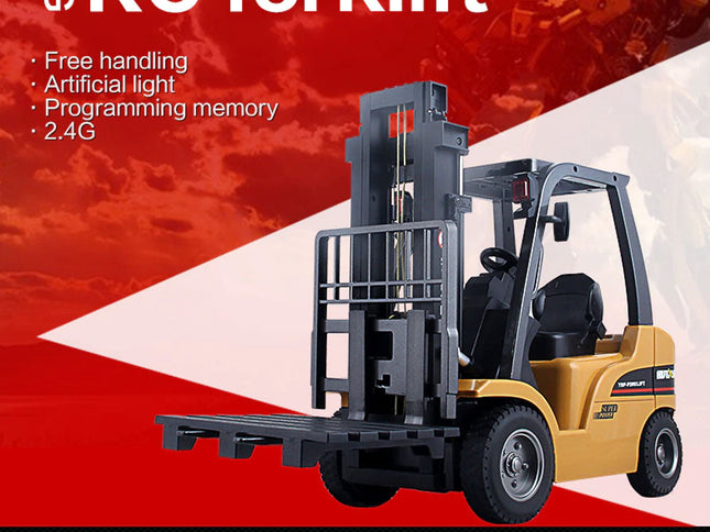 Huina 1/10 RC 8CH ForkLift Excavator Industrial Construction Engineering Vehicle Truck Kids Adult Toys alloy