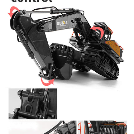HUINA 1/14 22CH RC Alloy Excavator Construction Engineering Vehicle Toy Gift