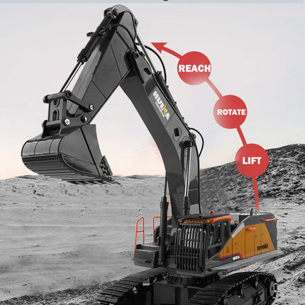 HUINA 1/14 22CH RC Alloy Excavator Construction Engineering Vehicle Toy Gift