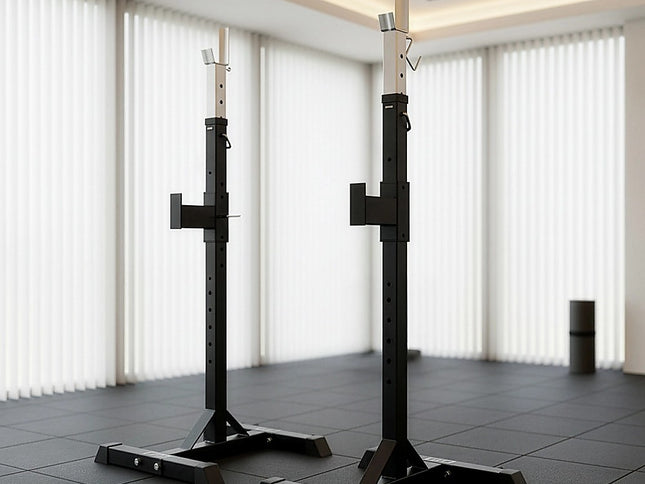 Squat Rack Stand Pair Bench Press Weight Lifting Barbell