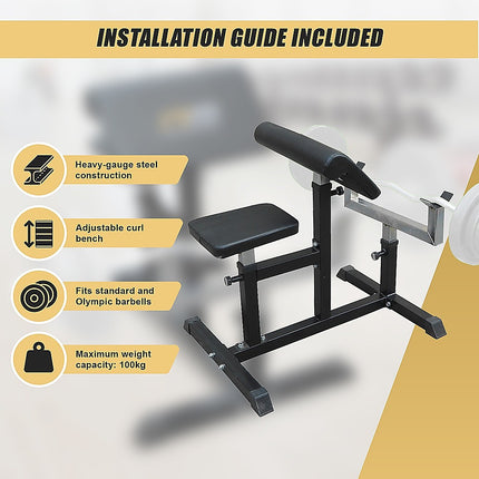Preacher Curl Bench ‚Äì Commercial Weight Bench for Bicep and Arm Workouts