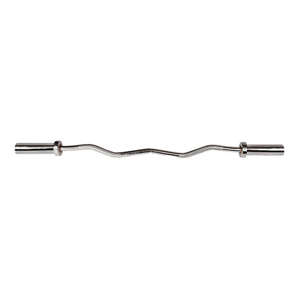 120cm Chrome Olympic EZ Curl Bar – Weightlifting Barbell for Home Gym Training