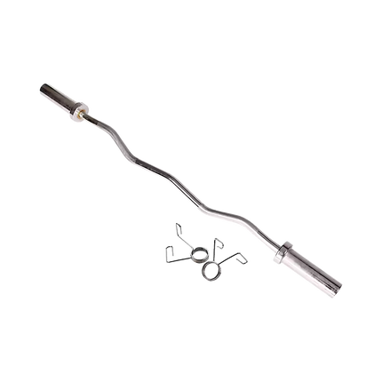 120cm Chrome Olympic EZ Curl Bar – Weightlifting Barbell for Home Gym Training