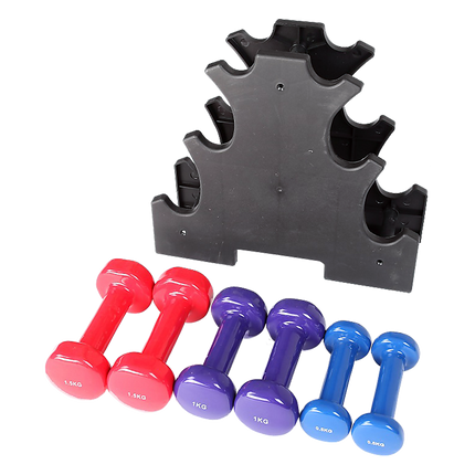 6-Piece Dumbbell Set with Storage Rack for Home Gym Training