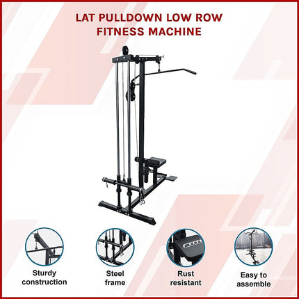 Lat Pulldown Low Row Fitness Machine – Home Gym Strength Trainer