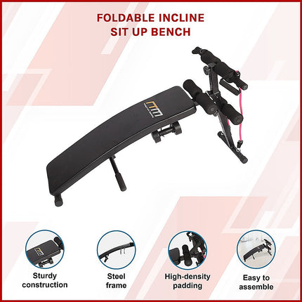 Foldable Incline Sit Up Bench for Home Gym Ab Workout Training