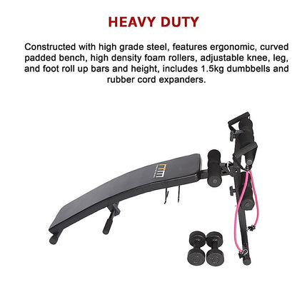 Foldable Incline Sit Up Bench for Home Gym Ab Workout Training