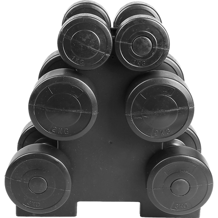 12kg Dumbbell Weights Set with Rack for Home Gym Training
