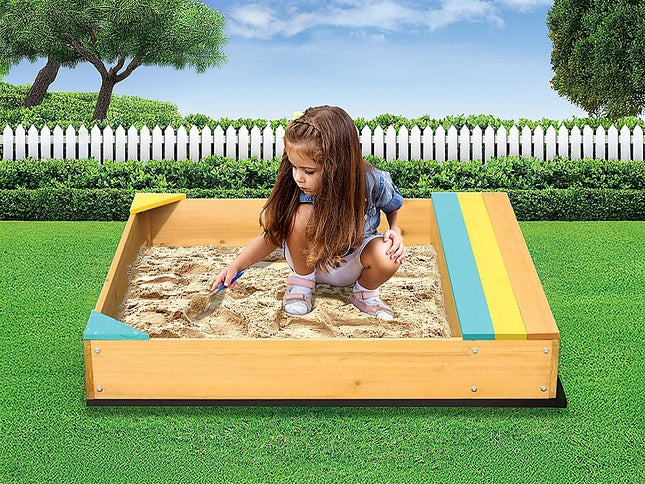 Wooden Kids Backyard Sandbox Children Outdoor Play Toy Sandpit