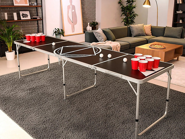 Professional 8ft Beer Pong Table Drinking Game