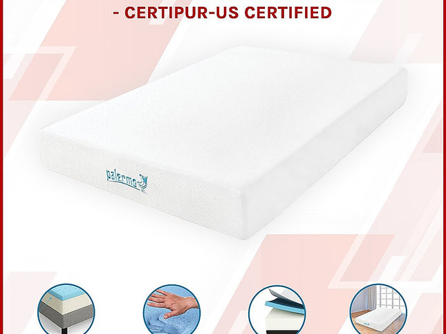 Double 25cm Gel Memory Foam Mattress – Dual-Layered Comfort with CertiPUR-US® Certified Foam