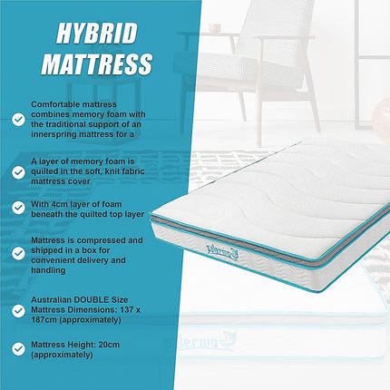 Double 20cm Hybrid Mattress ‚Äì Memory Foam and Innerspring Support