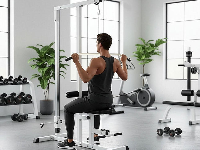 Home Fitness Multi Gym Lat Pull Down Workout Machine Bench Exercise