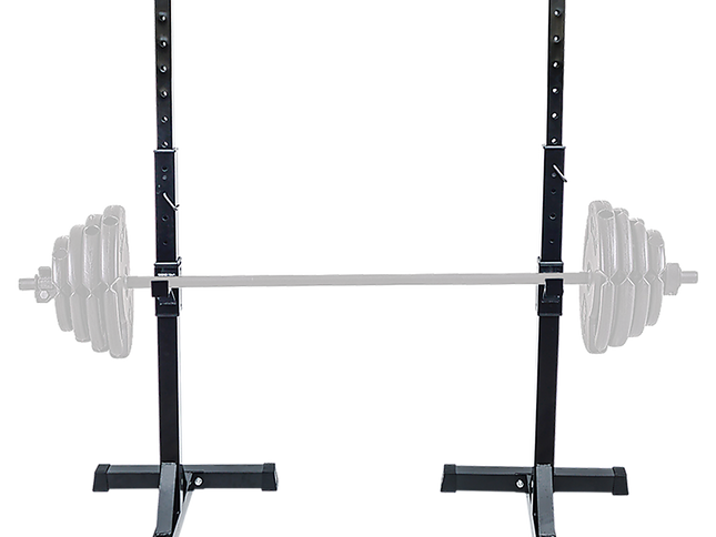 Adjustable Squat Rack Pair Steel Barbell Bench Press Stands Gym Home