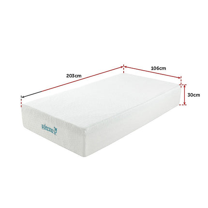 King Single 30cm Green Tea Memory Foam Mattress – Cooling Comfort with CertiPUR-US® Certified Foam