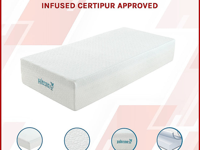 Single 30cm Green Tea Memory Foam Mattress – Cooling Comfort with CertiPUR-US® Certified Foam