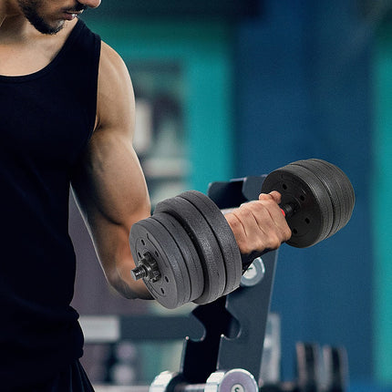 20kg Dumbbell Set Home Gym Fitness Exercise Weights Bar Plate