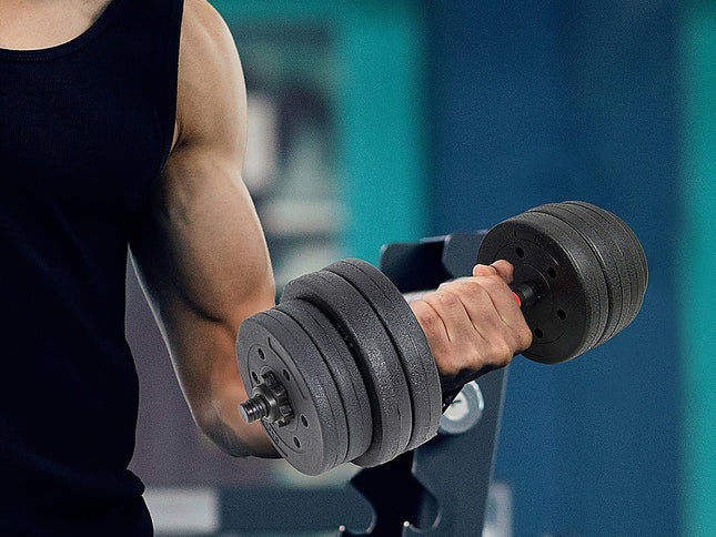 20kg Dumbbell Set Home Gym Fitness Exercise Weights Bar Plate
