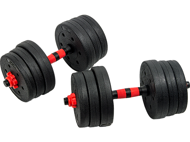 20kg Adjustable Rubber Dumbbell Set Barbell Home GYM Exercise Weights