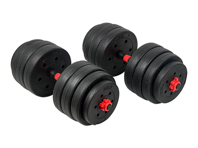 40kg Adjustable Rubber Dumbbell Set Barbell Home GYM Exercise Weights