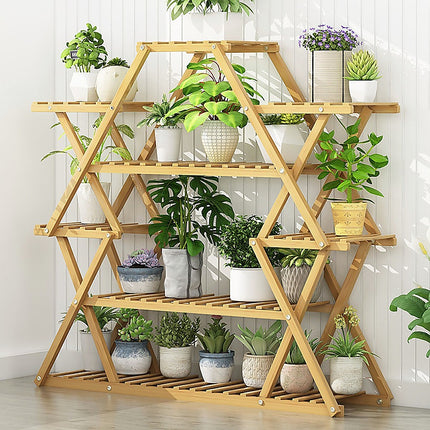 Bamboo Multilayer Flower Plant Bonsai Rack Shelf Stand Porch Lawn Patio