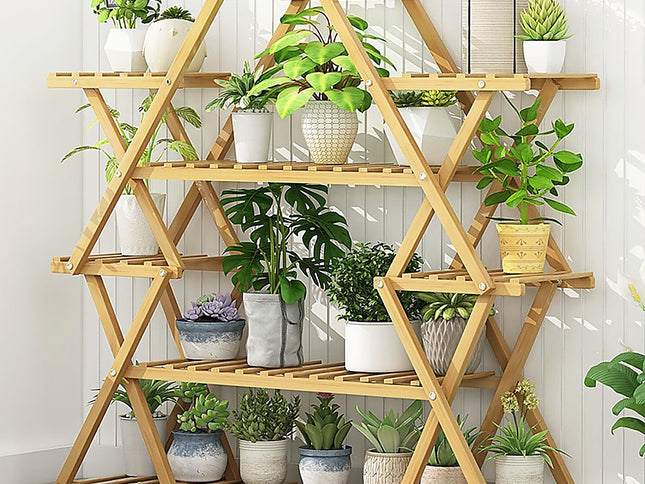 Bamboo Multilayer Flower Plant Bonsai Rack Shelf Stand Porch Lawn Patio