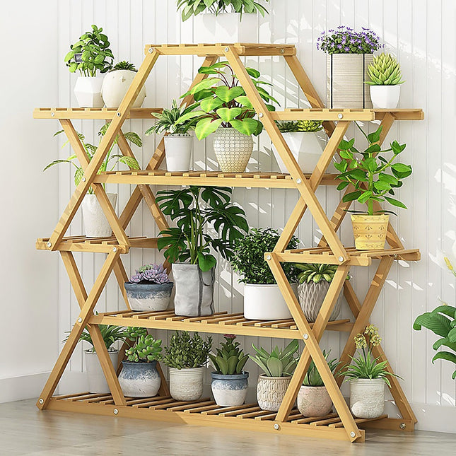 Bamboo Multilayer Flower Plant Bonsai Rack Shelf Stand Porch Lawn Patio