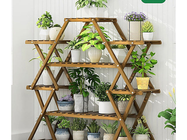 Bamboo Multilayer Flower Plant Bonsai Rack Shelf Stand Porch Lawn Patio