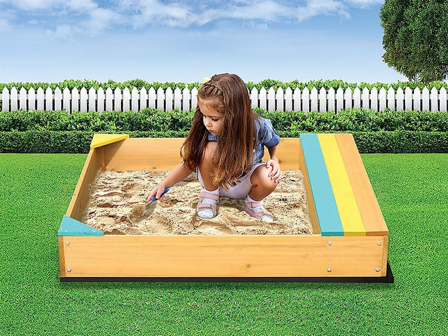 Wooden Kids Backyard Sandbox Children Outdoor Play Toy Sandpit