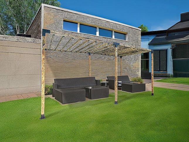 Roof Pergola Gazebo Shed Matte Black Steel Brackets DIY Kits
