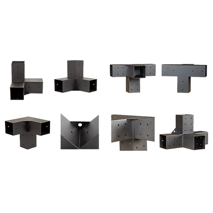Roof Pergola Gazebo Shed Matte Black Steel Brackets DIY Kits