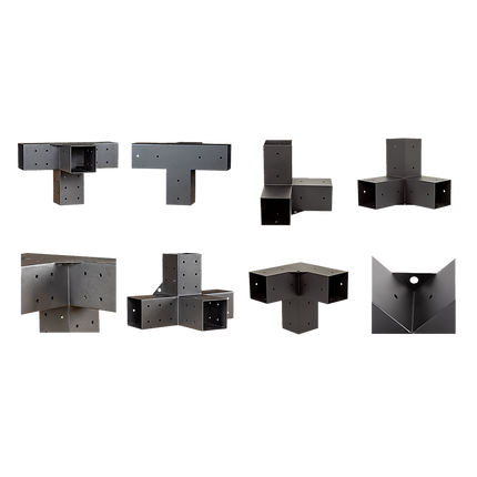 Roof Pergola Gazebo Shed Matte Black Steel Brackets DIY Kits