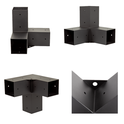 Roof Pergola Gazebo Shed Matte Black Steel Brackets and Black Screen DIY Kits