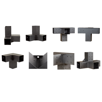 Roof Pergola Gazebo Shed Matte Black Steel Brackets and Coffee Screen DIY Kits