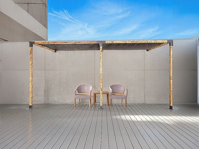 Roof Pergola Gazebo Shed Matte Black Steel Brackets and Black Screens DIY Kits