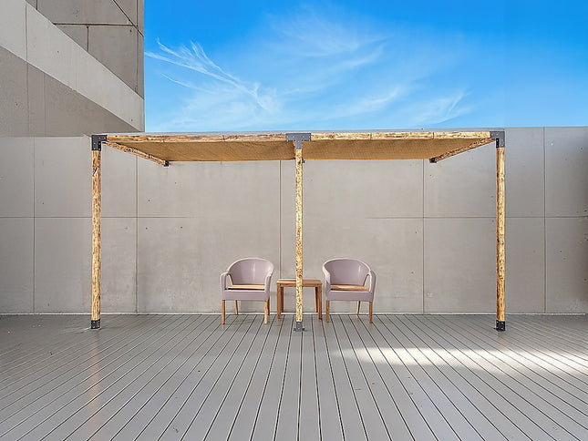 Roof Pergola Gazebo Shed Matte Black Steel Brackets and Coffee Screens DIY Kits
