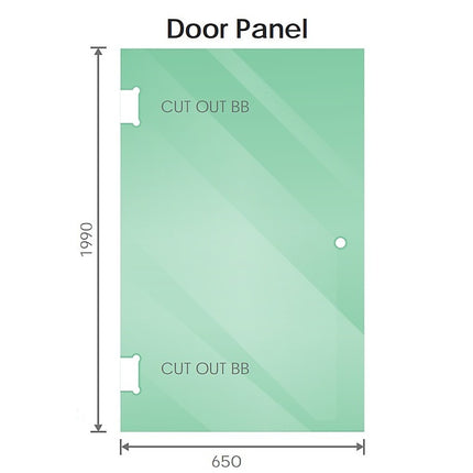 100cm Wall to Wall Frameless Shower Screen with Nickel Brackets and SS Hinges, Square Knob Handle