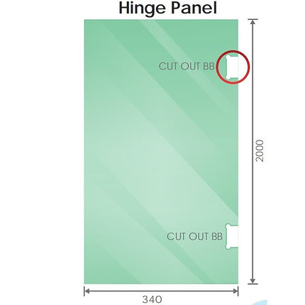 100cm Wall to Wall Frameless Shower Screen with Nickel Brackets and SS Hinges, Square Knob Handle