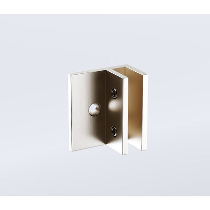 100cm Wall to Wall Frameless Shower Screen with Nickel Brackets and SS Hinges, Square Knob Handle