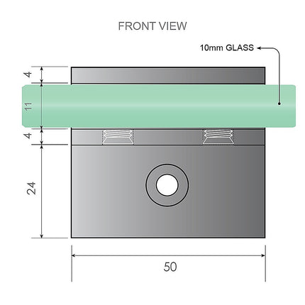100cm Wall to Wall Frameless Shower Screen with Nickel Brackets and SS Hinges, Square Knob Handle