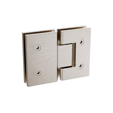 100cm Wall to Wall Frameless Shower Screen with Nickel Brackets and SS Hinges, Square Knob Handle