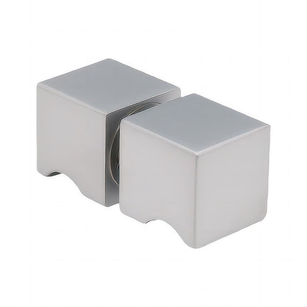 100cm Wall to Wall Frameless Shower Screen with Nickel Brackets and SS Hinges, Square Knob Handle
