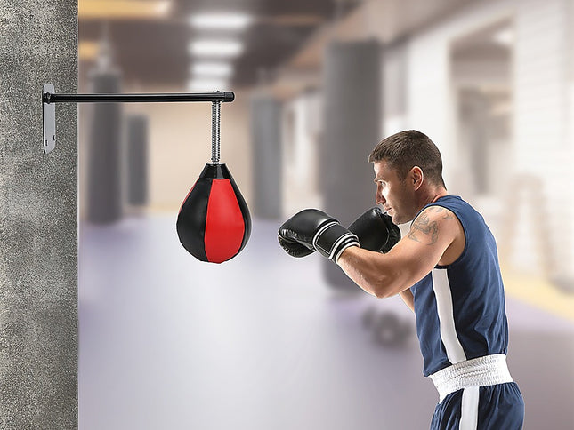 Wall Hanging Boxing Punching Bag Speed Training Stress Relief Kit with Wall Mount Bracket