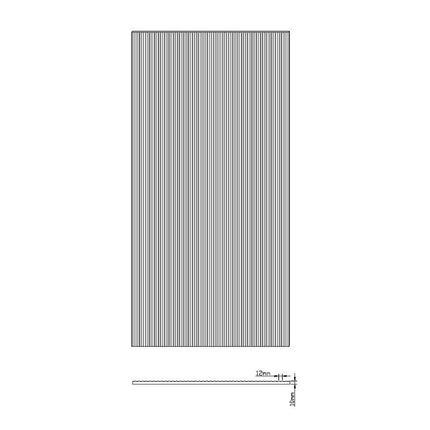 110cm Reeded Single Shower Glass Screen with Nickel Wall & Floor F Bracket
