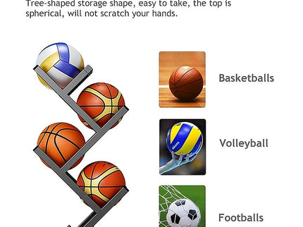 Ball Trolley Rack Display Stand Basketball Football Storage
