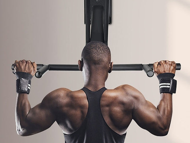 Wall Mounted Pull Up Bar 2 IN 1 Pull Up Dip Bar Station Outdoor Strength Training Home Gym