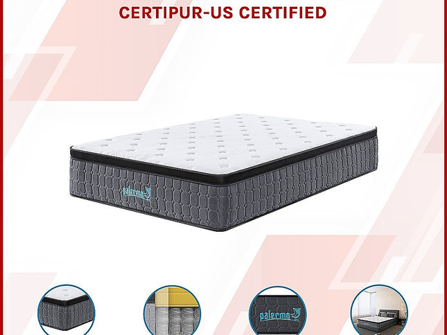 King Single Euro Top Pocket Spring Mattress – Motion Isolation Comfort with CertiPUR-US® Certified Foam Layers