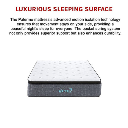 King Single Euro Top Pocket Spring Mattress – Motion Isolation Comfort with CertiPUR-US® Certified Foam Layers