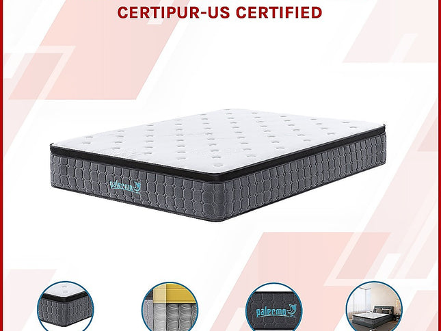 King Euro Top Pocket Spring Mattress – Motion Isolation Comfort with CertiPUR-US® Certified Foam Layers