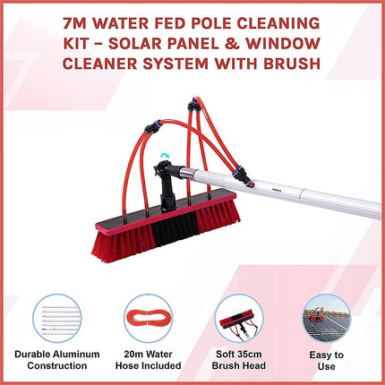 7m Water Fed Pole Cleaning Kit ‚Äì Solar Panel & Window Cleaner System with Brush